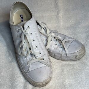 Men’s leather Converse All-Star sneaker. Size 7 or women’s size 9 worn